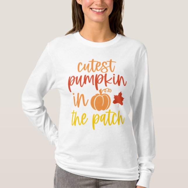 Funny Pumpkin Patch Fall Thanksgiving  T-Shirt (Front)