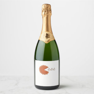 Funny Pumpkin Pie Eating Whipped Cream 2020 Thanks Sparkling Wine Label