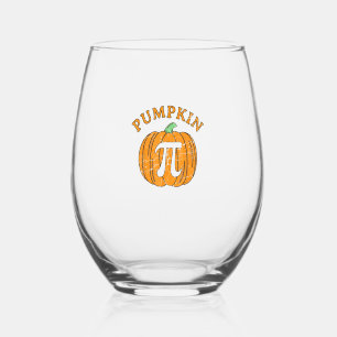 Funny Pumpkin Pie Halloween Thanksgiving Pumpkin P Stemless Wine Glass