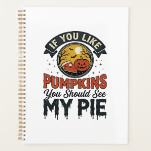 Funny Pumpkin Pie Halloween Vintage Shirt Design_1 Planner