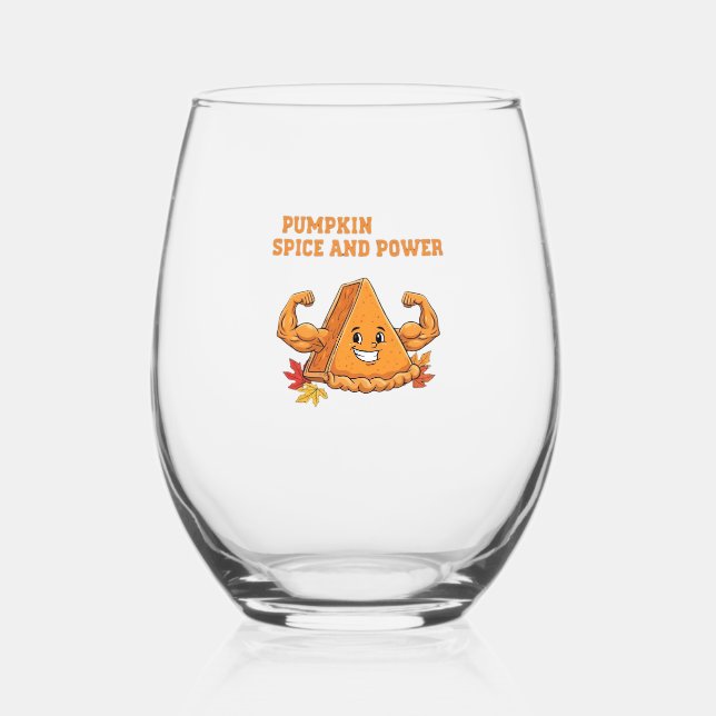 Funny Pumpkin Pie Thanksgiving Classic T-Shirt_2.p Stemless Wine Glass (Front)