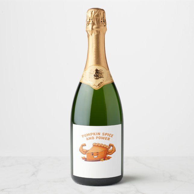 Funny Pumpkin Pie Thanksgiving Classic T-Shirt.png Sparkling Wine Label (Front)