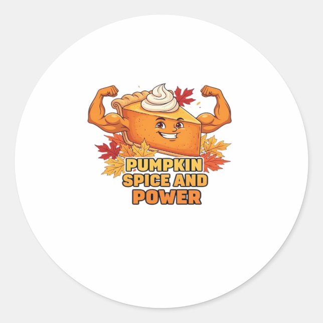 Funny Pumpkin Pie Thanksgiving Oversized T-Shirt.p Classic Round Sticker (Front)