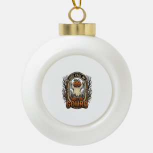 Funny Pumpkin Shirt Vintage Engraving Halloween Co Ceramic Ball Christmas Ornament