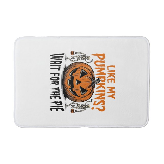 Funny Pumpkin Skeleton Halloween Pie Shirt_1 Bath Mat (Front)