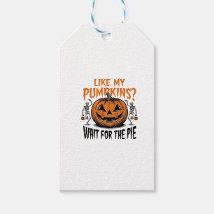 Funny Pumpkin Skeleton Halloween Pie Shirt_1 Gift Tags