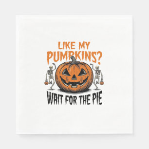 Funny Pumpkin Skeleton Halloween Pie Shirt_1 Napkin