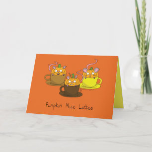 Funny Pumpkin Spice Latte Mice Coffee Card