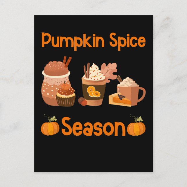 Funny Pumpkin Spice Lover Halloween Coffee Latte Postcard (Front)