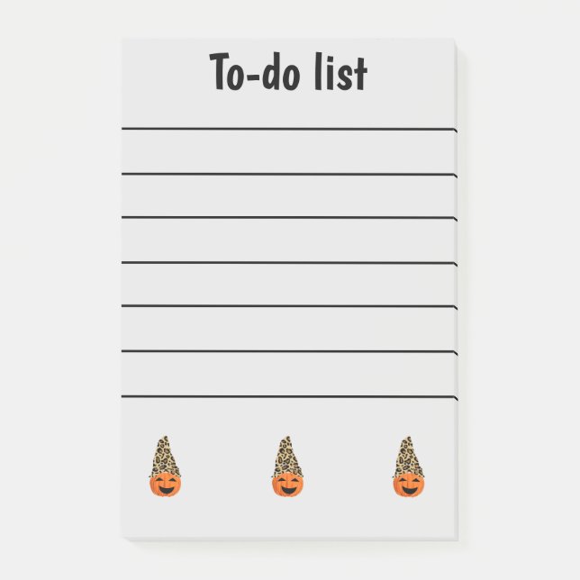 Funny Pumpkin To-do List Post-it Notes (Front)