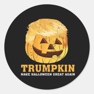Funny  Pumpkin Trumpkin Halloween  Classic Round Sticker