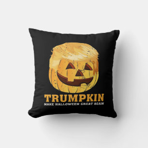 Funny  Pumpkin Trumpkin Halloween  Throw Pillow