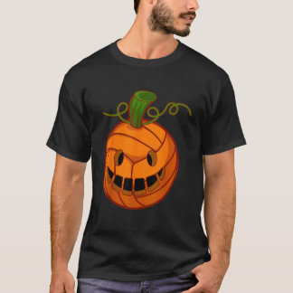 Funny Pumpkin Volleyball Halloween Girls T-Shirt
