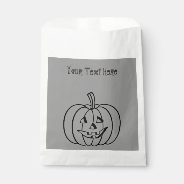 Funny pumpkin with cut out face  trick or treat favour bag (Front)