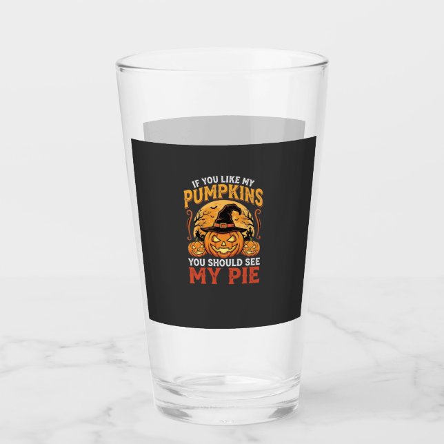 Funny Pumpkins Halloween Pie Design_1 Glass (Front)