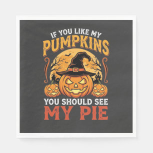 Funny Pumpkins Halloween Pie Design_1 Napkin