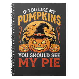 Funny Pumpkins Halloween Pie Design_1 Notebook
