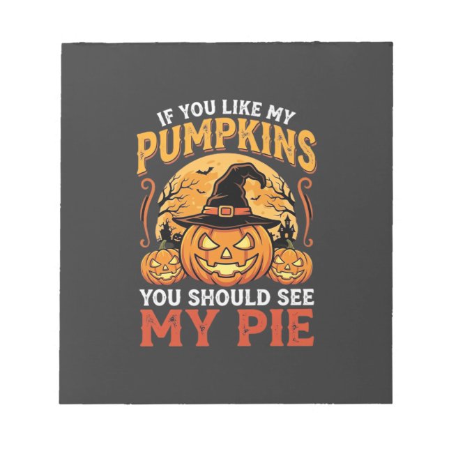 Funny Pumpkins Halloween Pie Design_1 Notepad (Front)