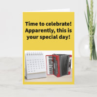 Funny Pun Accordion To My Calendar Happy Birthday