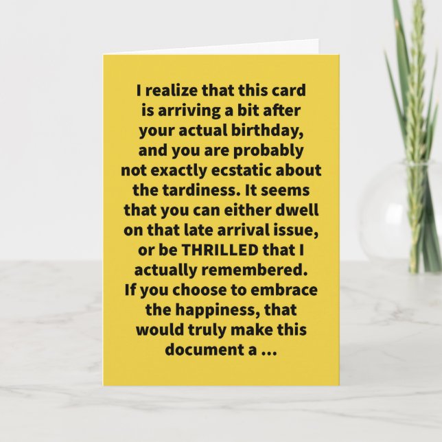 Funny Pun Be Elated Birthday  Card (Front)