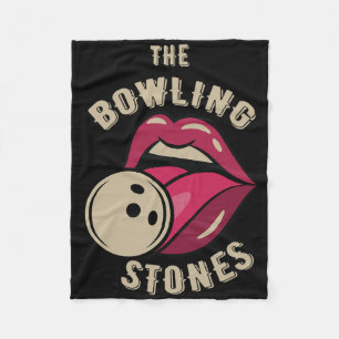Funny Pun Bowling Stone Fleece Blanket