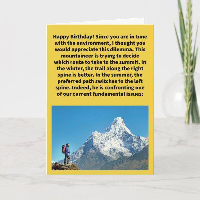 Funny Pun Climb It Change Happy Birthday Card (Front)