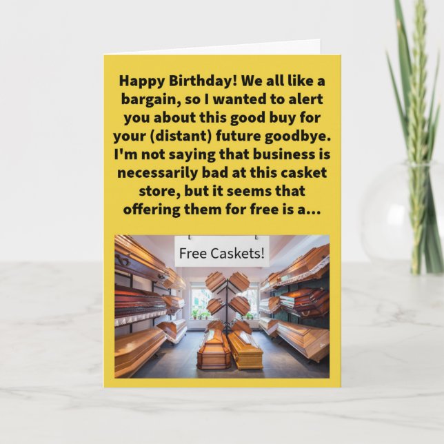 Funny Pun Dead Giveaway Happy Birthday Card (Front)