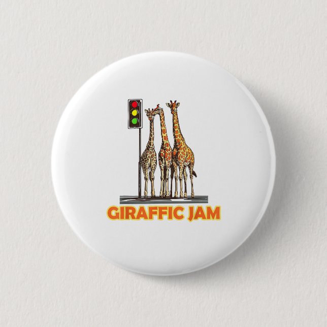 Funny Pun Giraffe Jam  2 Inch Round Button (Front)