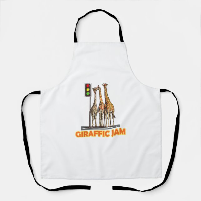 Funny Pun Giraffe Jam  Apron (Front)