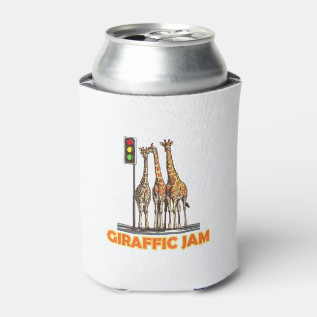 Funny Pun Giraffe Jam  Can Cooler (Can Front)