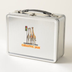 Funny Pun Giraffe Jam Metal Lunch Box