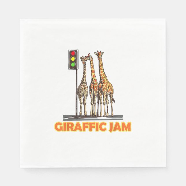 Funny Pun Giraffe Jam  Napkin (Front)
