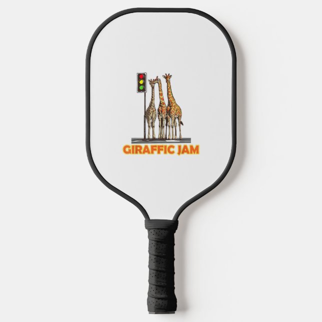 Funny Pun Giraffe Jam  Pickleball Paddle (Front)