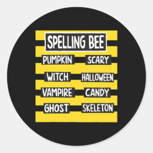 Funny Pun Halloween Costume For Teachers Spelling Classic Round Sticker