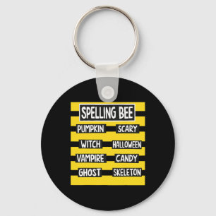 Funny Pun Halloween Costume For Teachers Spelling Keychain