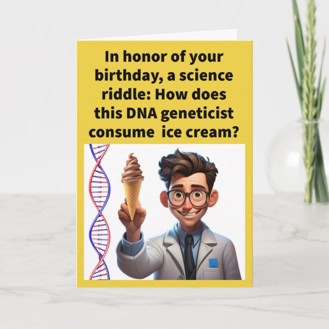 Funny Pun Helix It Happy Birthday Card (Front)