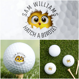 Funny Pun & Name, Cute Chick, For Him, Her, They Golf Balls