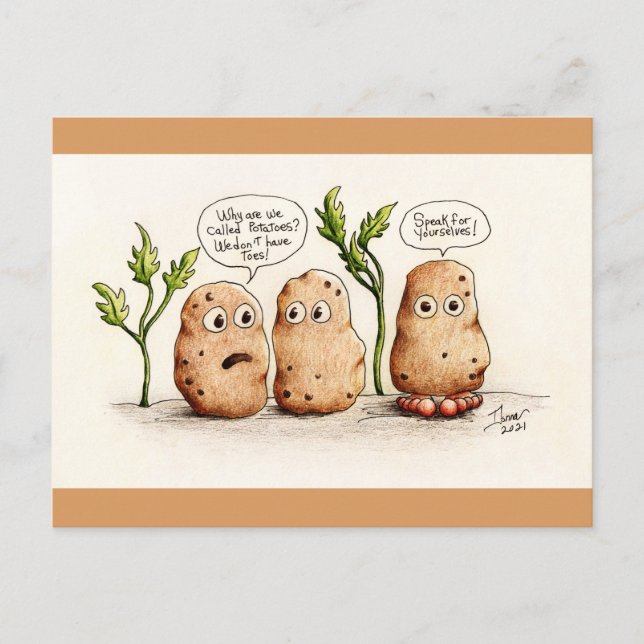 Funny Pun Potatoes Postcard (Front)
