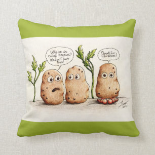 Funny Pun Potatoes Throw Pillow