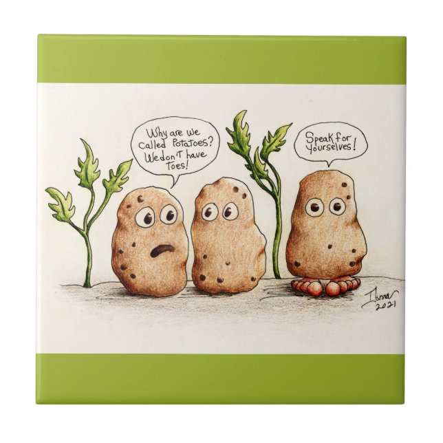 Funny Pun Potatoes  Tile (Front)