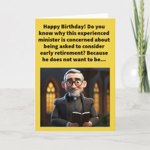Funny Pun Put Out to Pastor Happy Birthday Card