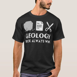 Funny Pun Rock Always Wins Geology T-Shirt
