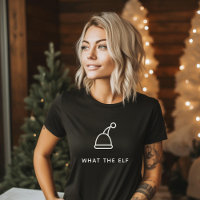 Funny Pun Simple Minimalist Holiday What the Elf 