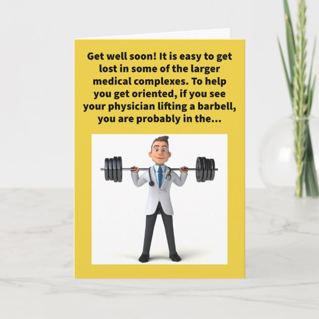 Funny Pun Weighting Room Get Well Card (Front)