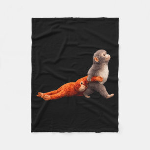 Funny punch baby alone monkey cute prank team humo fleece blanket