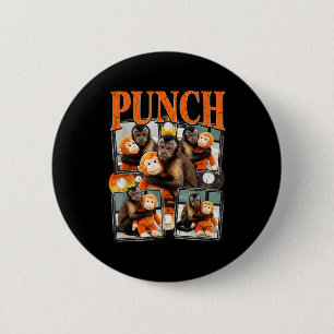 Funny punch baby monkey cute family 2 inch round button