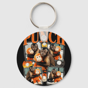 Funny punch baby monkey cute family keychain