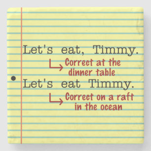 Funny Punctuation Grammar Stone Coaster