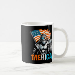 Funny Punk Rock Sasquatch Bigfoot Us Flag Merica 4 Coffee Mug