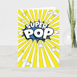 Funny, Punny, SUPER POP! Popcorn Yellow Pop Blank  Holiday Card